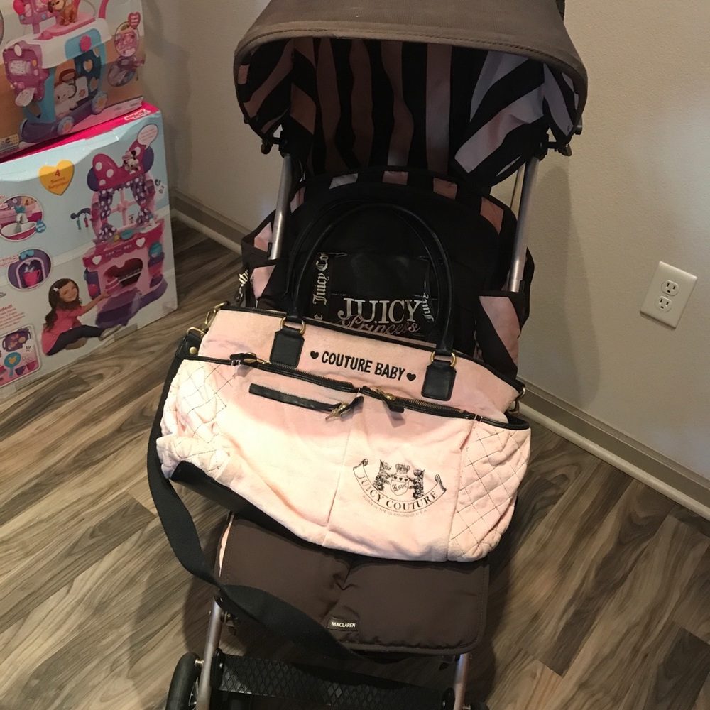 Juicy couture stroller with matching baby bag
